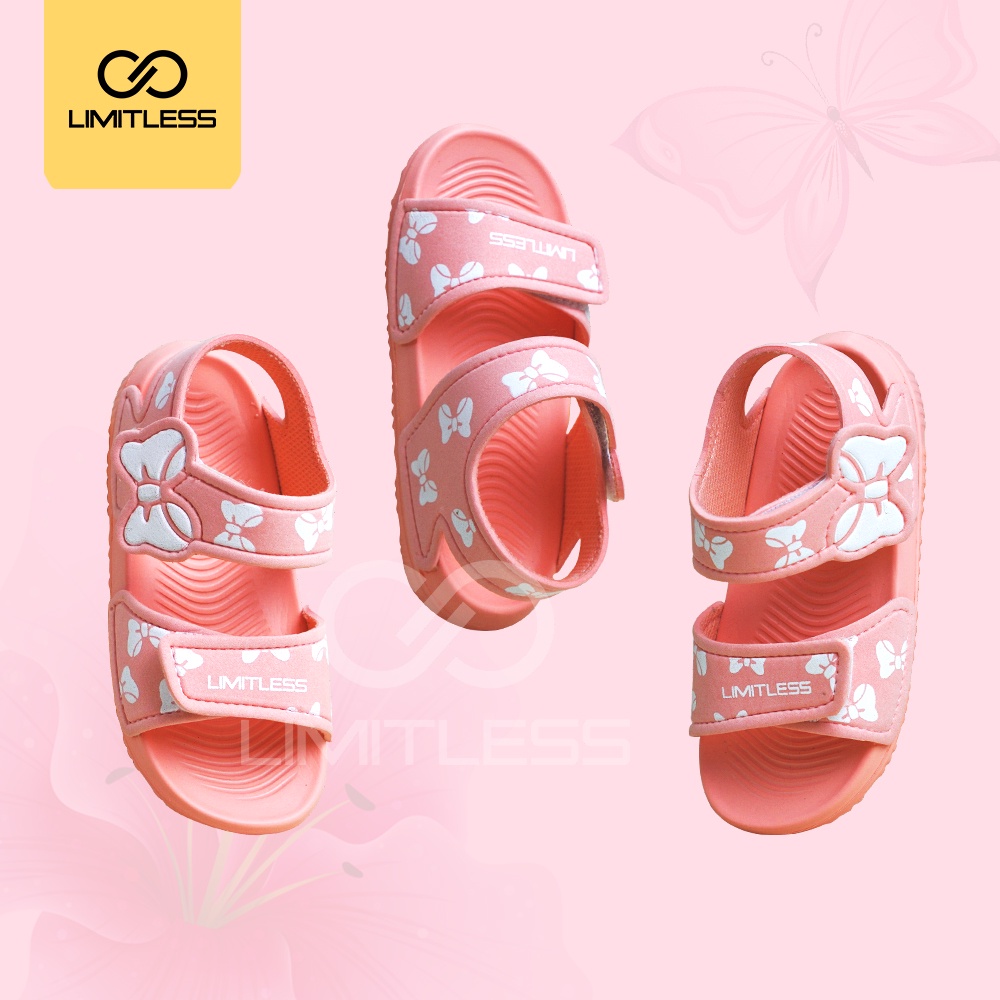 Sepatu Sandal Anak Perempuan Karakter Kupu Kupu Sendal Anak Cewek Tali Belakang Slip On Ringan Nyaman