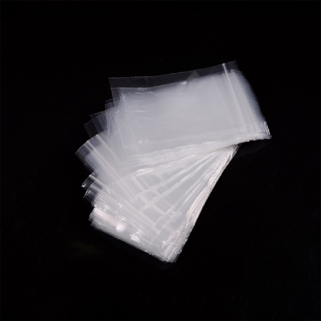 100pcs Kantong Plastik Zip Lock 6 Ukuran 4x6 5x7 6x8 7x10 8x12 10x15 cm