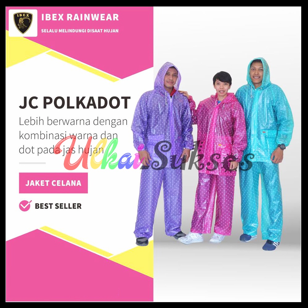 Jas Hujan Raincoat Setelan Polkadot l Plevia l Elmondo l IBEX l Gajah Random 810 Metalik Dot 927 POP 870 Domino 110 Dewasa l Pria l Wanita Anti Tembus Air All Best Quality Produk Murah