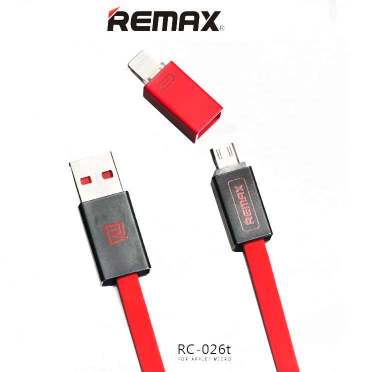 Kabel Data Remax Shadow Magnet 2 in 1 Micro USB / Lightning RC-026t