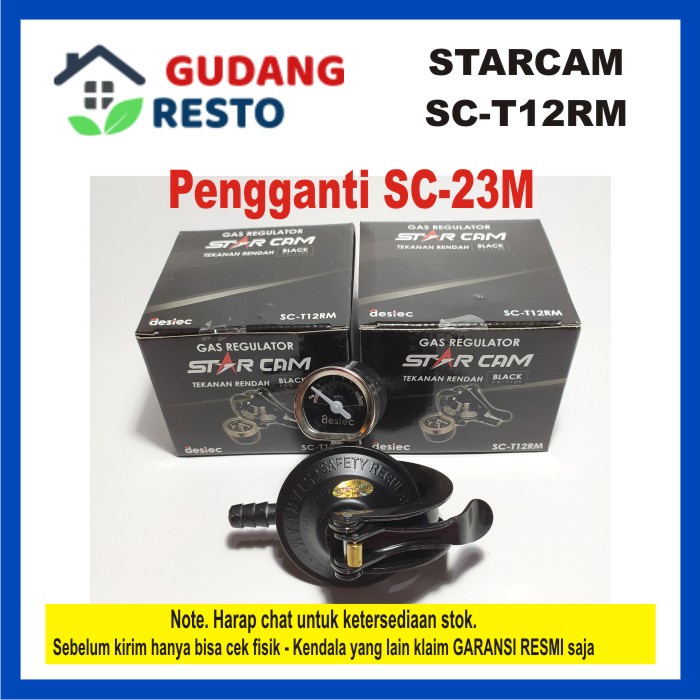 Regulator Gas STARCAM Meter SC-T12RM Safety lock SC T12 RM / T 12 Kepala LPG / Elpiji Model Pengganti SC 23 M / SC-23 M