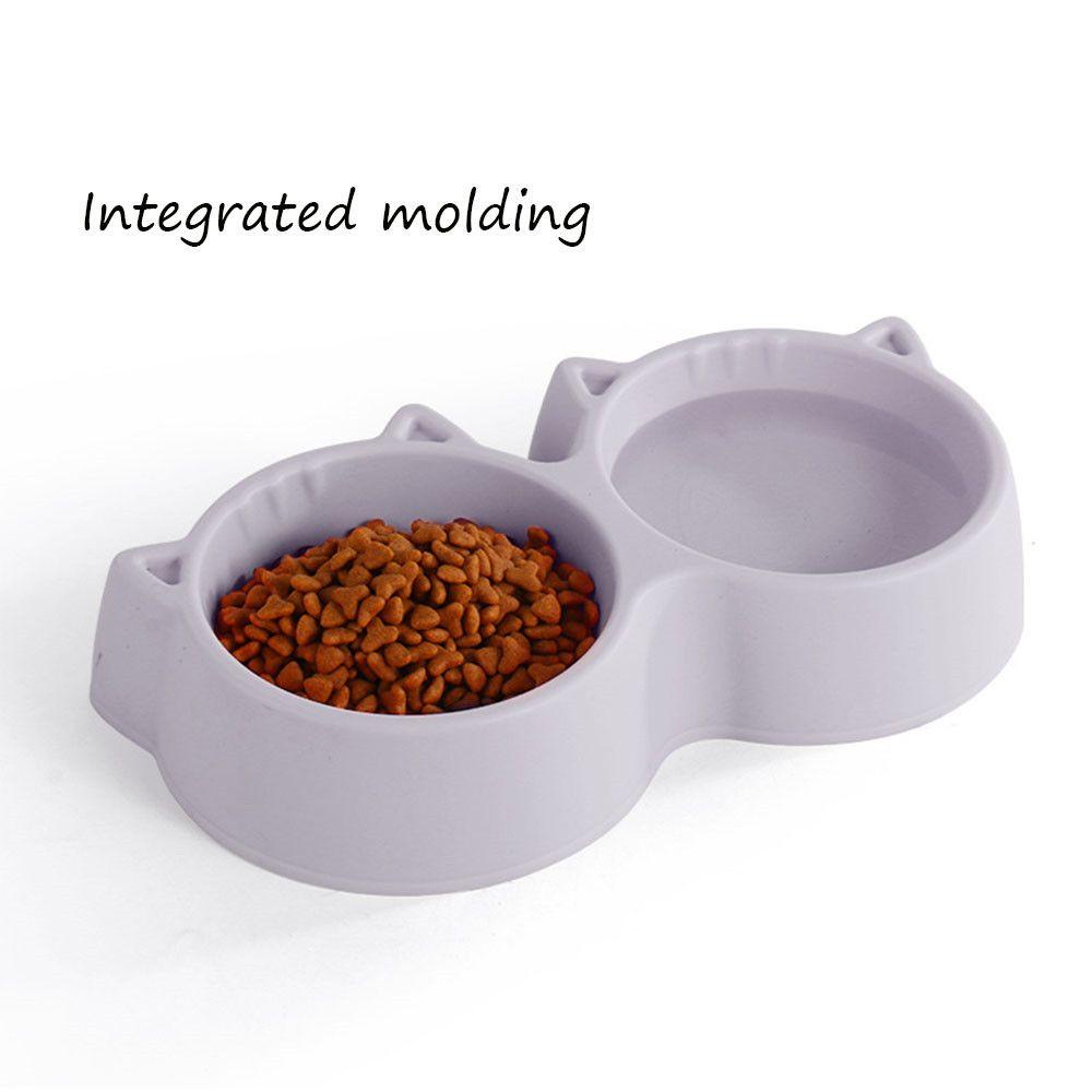 Solighter Double Cat Bowl Dual purpose Untuk Makanan Kucing Pet Feeding Pet Bowl