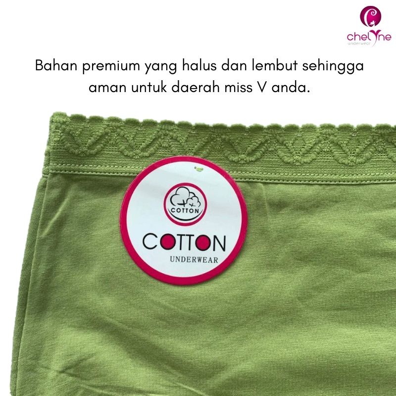 CD Wanita Chelyne Polos (L-3L) X93373C / X93372 - Renda Pinggang dan Paha