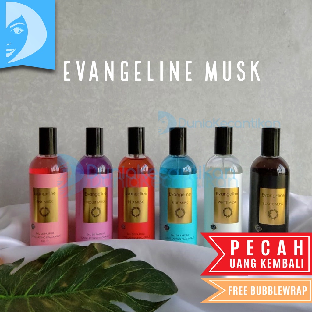 Parfum Evangeline Musk Series 100ml / Evangelin Musk Eau De Parfume Wanita Tahan Lama / Evangeline Musk Black Pink Violet Red Blue White Musk Farfum Cewek