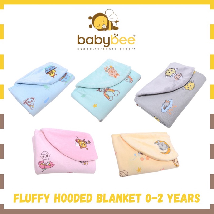 Babybee Fluffy Hooded Blanket for Baby Selimut Topi Bayi