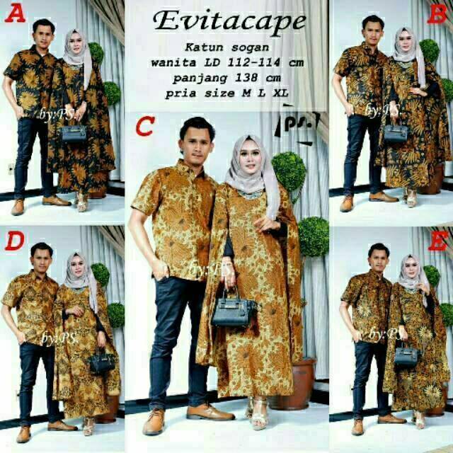 Batik couple sarimbit kaftan evitacape