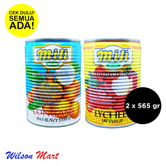 

asa457a Mili Longan Dan Lychee 2 X 565 Gram Paket 2 Rasa Xa20X1