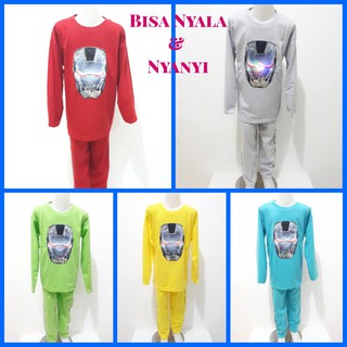  Baju  tidur anak  cowok superhero led and sound piyama 