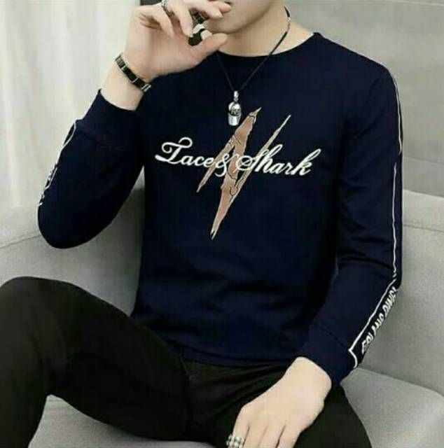 ALIANDO baju kaos pria lengan panjang