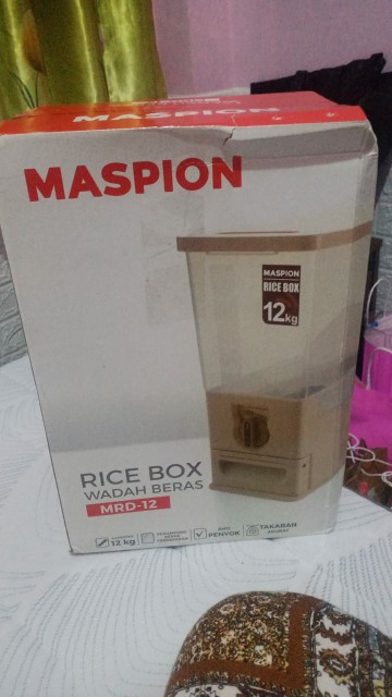 Maspion Mrd 12 Rice Box 12kg Tempat Penyimpanan Beras Mrd12