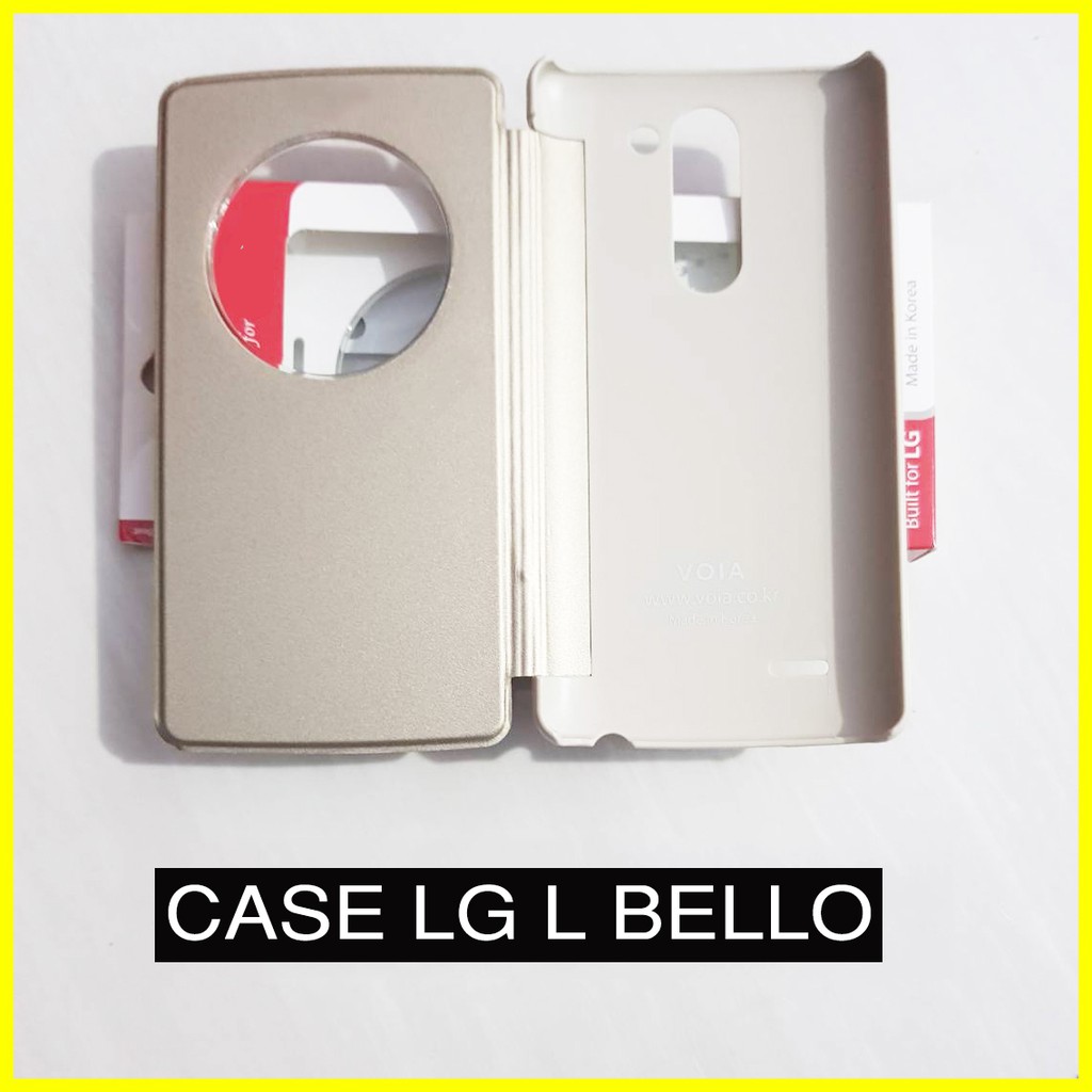 Casing LG L Bello QUICK COVER Case hp D335 D331 original Flip putih Full auto Lama Murah terbaik