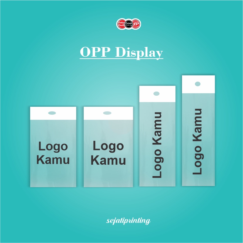 

Sablon Plastik Murah OPP Display 5, 6, 10, 11, 12, 13, 14, 15 , FREE DESAIN - SEJATIPRINTING