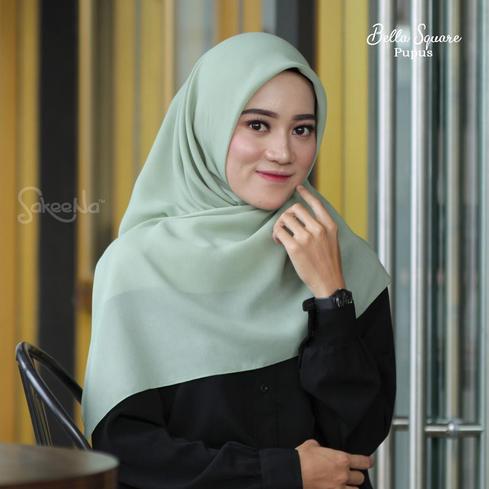 Diskon Jilbab Bella Square Hijau Pupus
