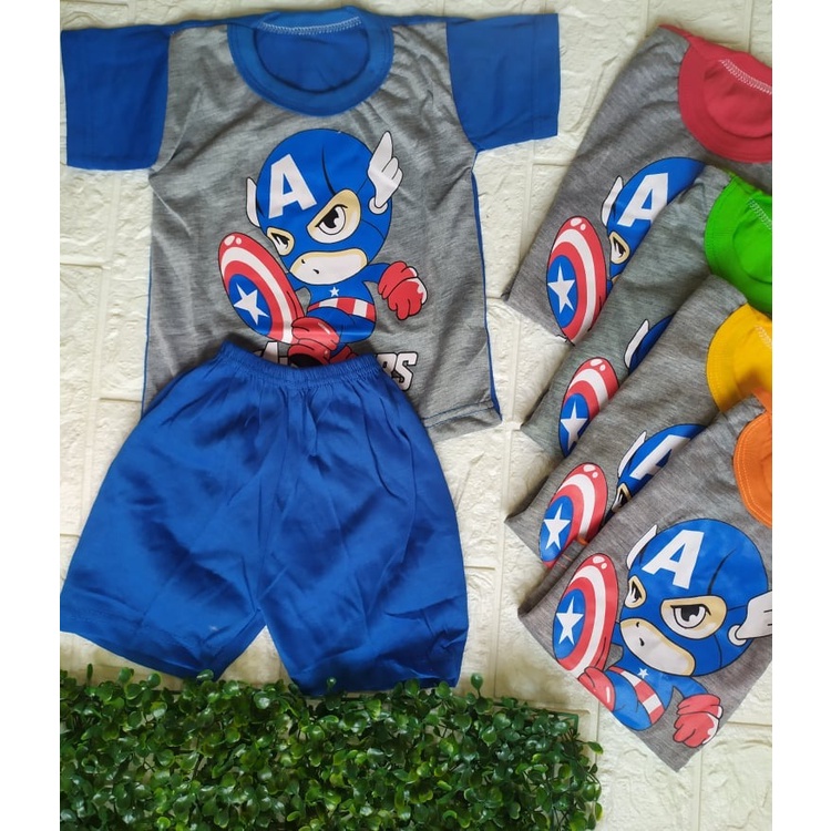 Setelan Baby PDK /0-12Bulan /Murah Berkualitas /Real Picture / Capten America