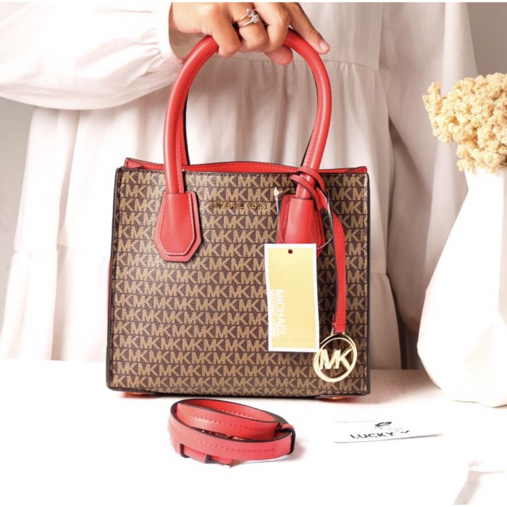 Michael Kors Mercer In Brown Red - ORIGINAL 100%