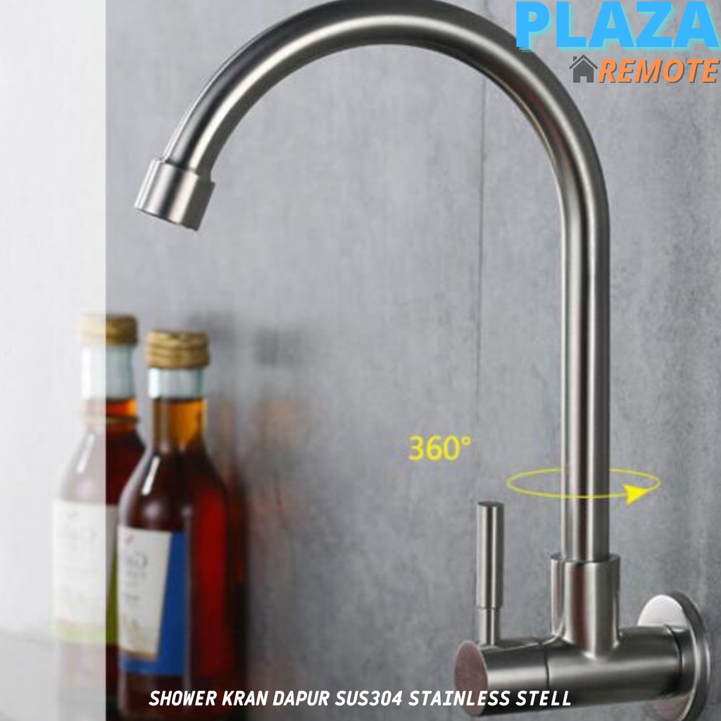 KERAN DAPUR WASTAFEL FAUCET CUCI PIRING CUCI TANGAN STAINLESS STEEL SUS304 ANTI KARAT MODEL ANGSA TANAM