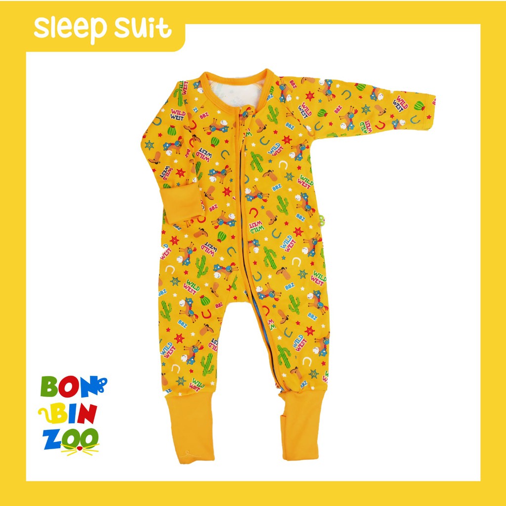 Sleepsuit Zipper Resleting Bonbinzoo SNI bahan halus uk 0-3/3-6/6-12m SML CBKS