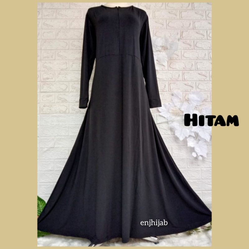 Manset Gamis Lengan Panjang Busui Sleting Kekinian Bahan Adem Jersy Premium