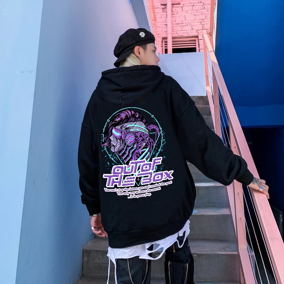 Jaket Hoddie Pria Distro Original Premium Quality - Jaket Hoodie Cyber Punk - Out Of The Box - Hoodi