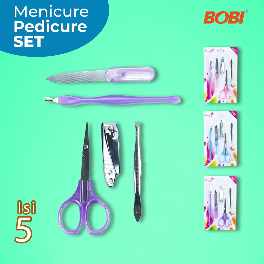 Set Manicure Pedicure multifungsi  / Mini Stainless Stell Alat Gunting Kuku Portable Tools Set / Peralatan Menicure Pedicure Set - WARNA RANDOM