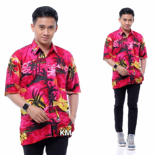 Batik pantai HEM BATIK MOTIF PANTAI BAHAN RAYON SUPER