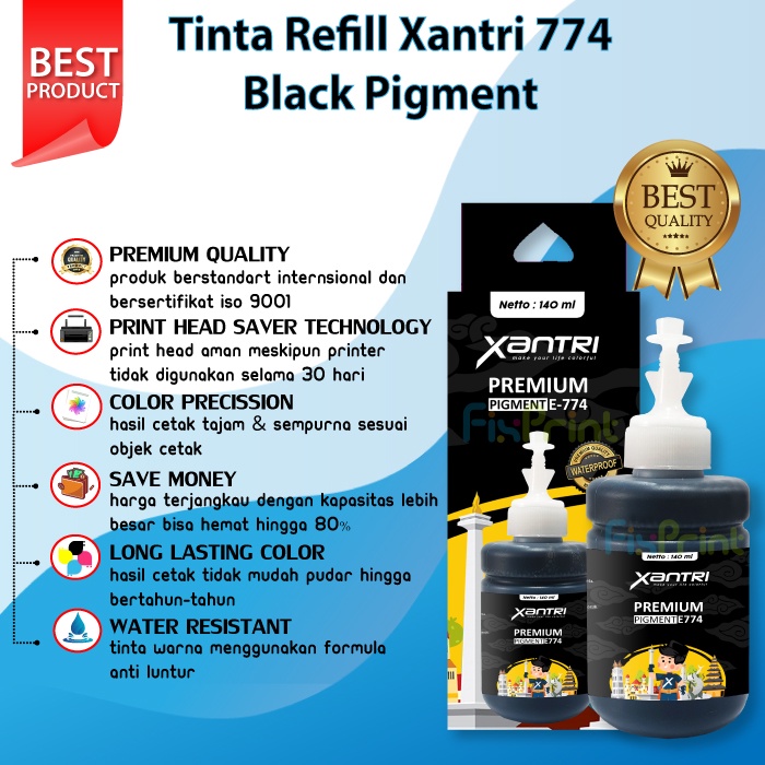 Tinta Compatible 774 Pigment Black Ink Botol Epson T774 Printer L1455