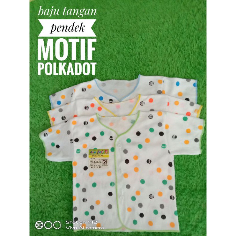 ZAM BABY SHOP-3 PCS BAJU BAYI PENDEK ARINI BABY MOTIF POLKADOT