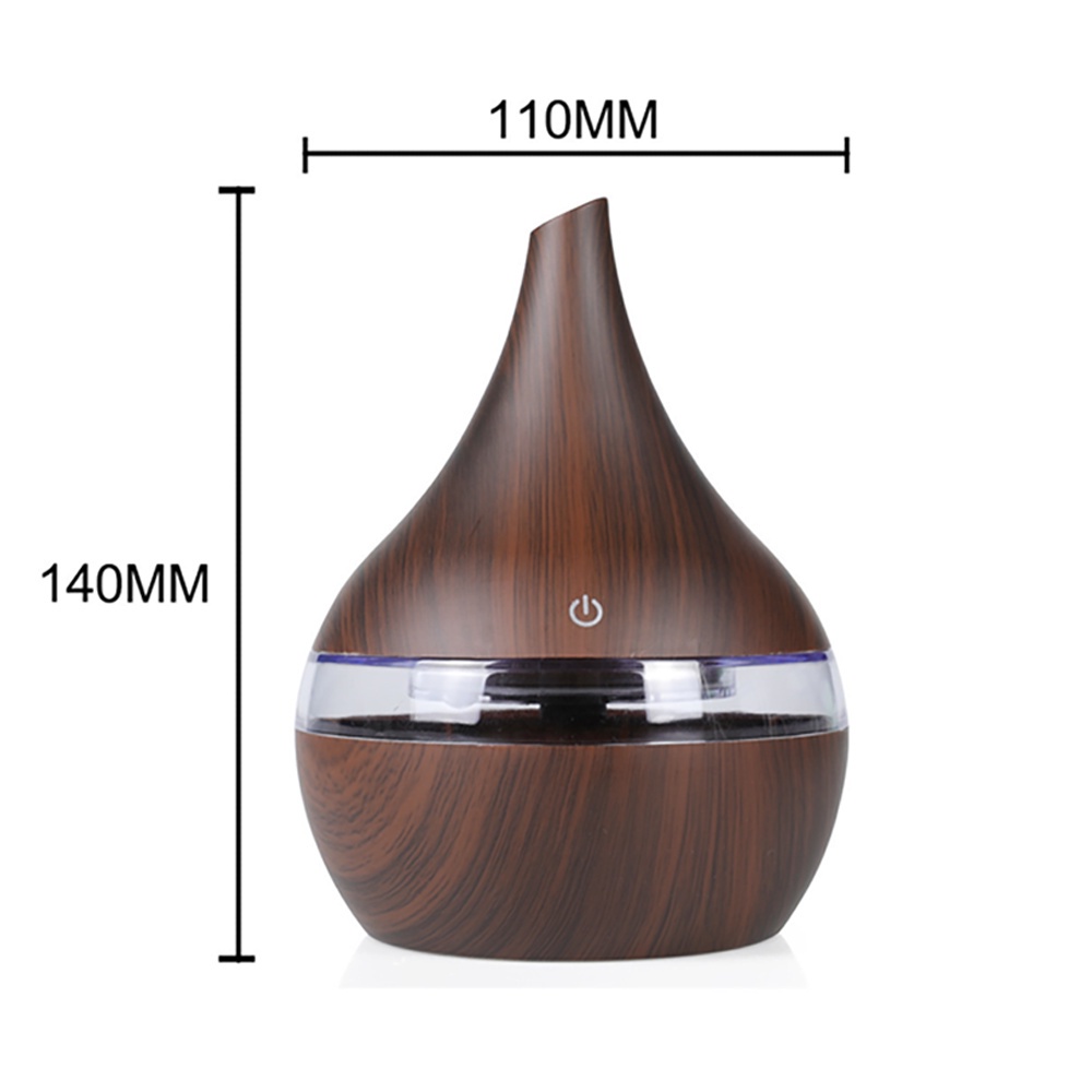 [READY STOK] Humidifier Ultrasonic Air Aromatherapy Wooden Design 7 LED Color 300ml