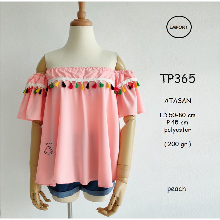 TP365 - BAJU ATASAN SABRINA WANITA IMPORT MODERN MURAH