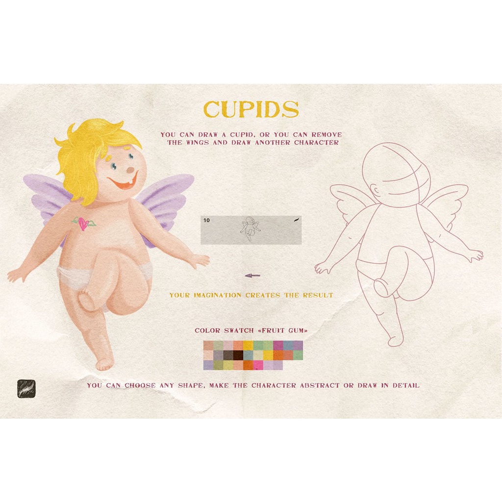 Procreate Brush - The Cupid Shapes: 82 Procreate Stamps and Textures Brushes