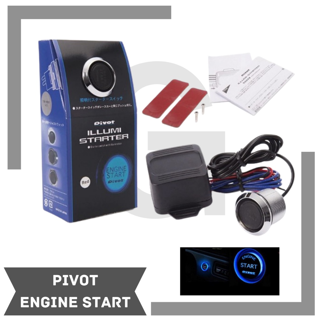 PIVOT Engine Start Button LED / Tombol Start Kunci Mobil Universal Modifikasi