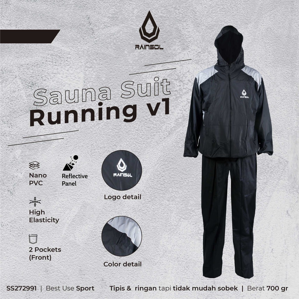 Rainsol Running v1 | Baju Sauna | Sauna Suit