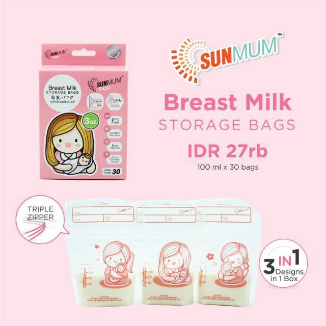 Sunmum Breastmilk Storage Bags 100ml Kantong ASI