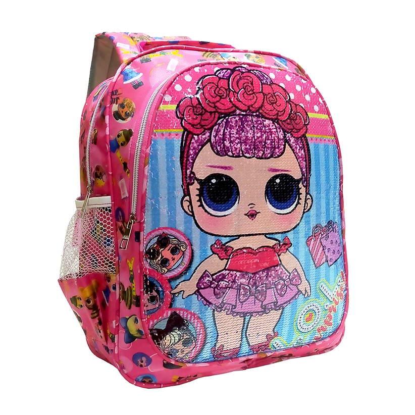 APPA Tas Ransel Anak Prempuan Sekolah Sequin Usap 2 Gambar Karakter LOL - FROZEN