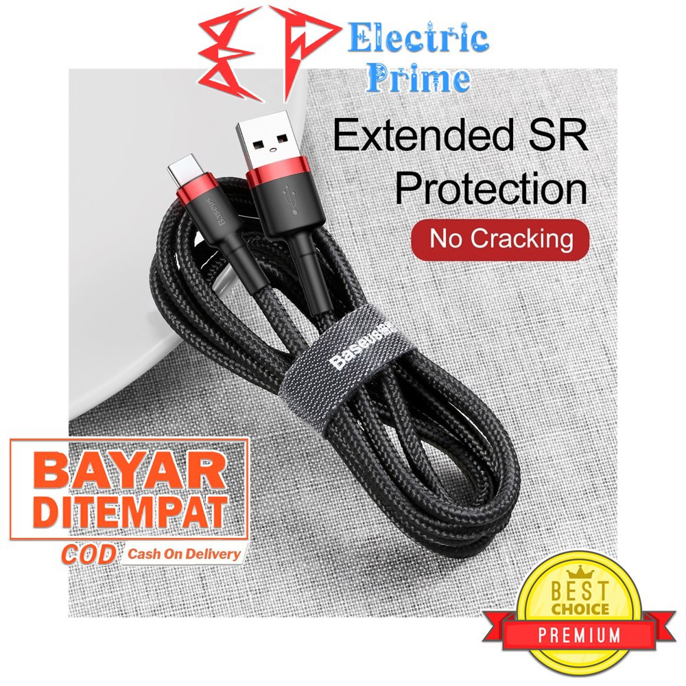 BASEUS Kabel USB To Type C 3A Fast Charging QC3.0 1M TPE Aluminium Charger Cable Kawat Nylon 480Mbps