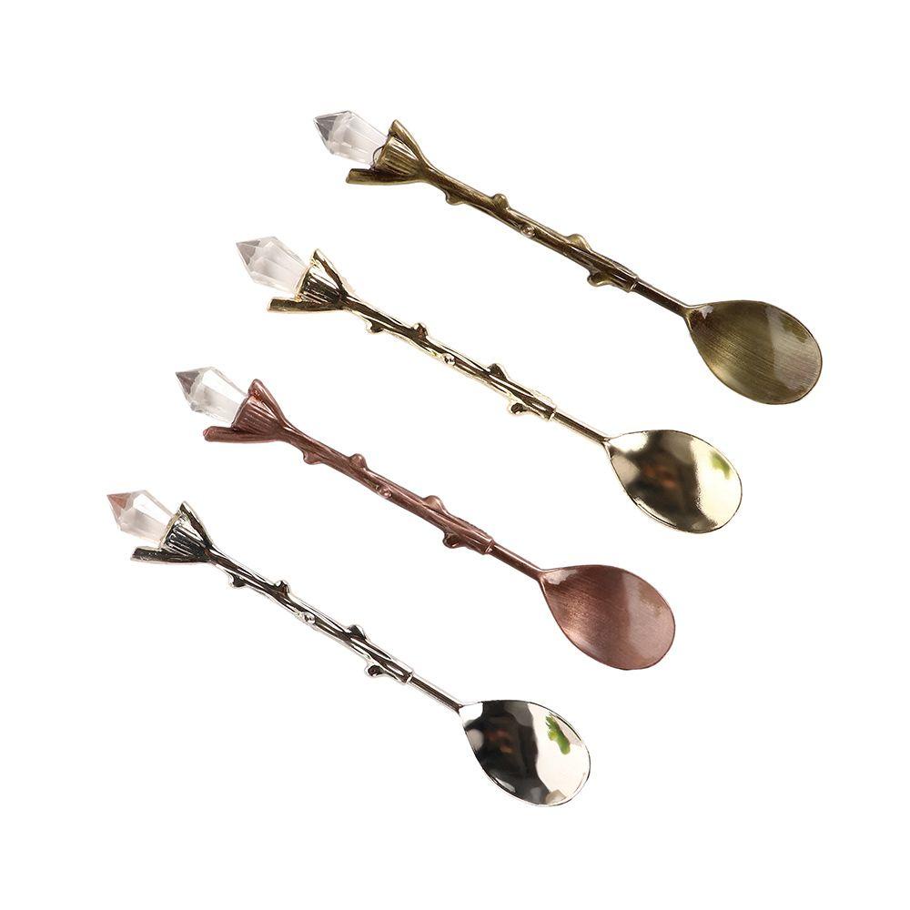 Rebuy Dessert Spoon Cute Alloy Domestic Sugar Stir Coffee Handle Peralatan Makan