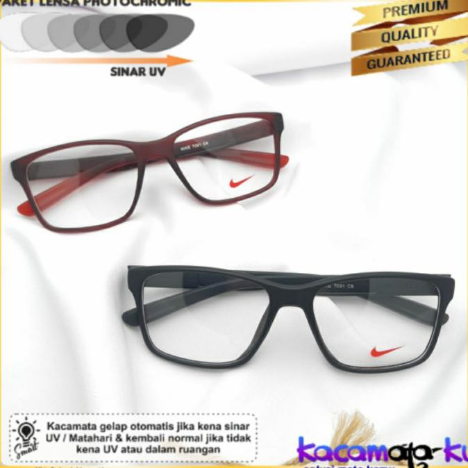 Kacamata Minus Photocromic Anti Radiasi Pria Kotak Sporty