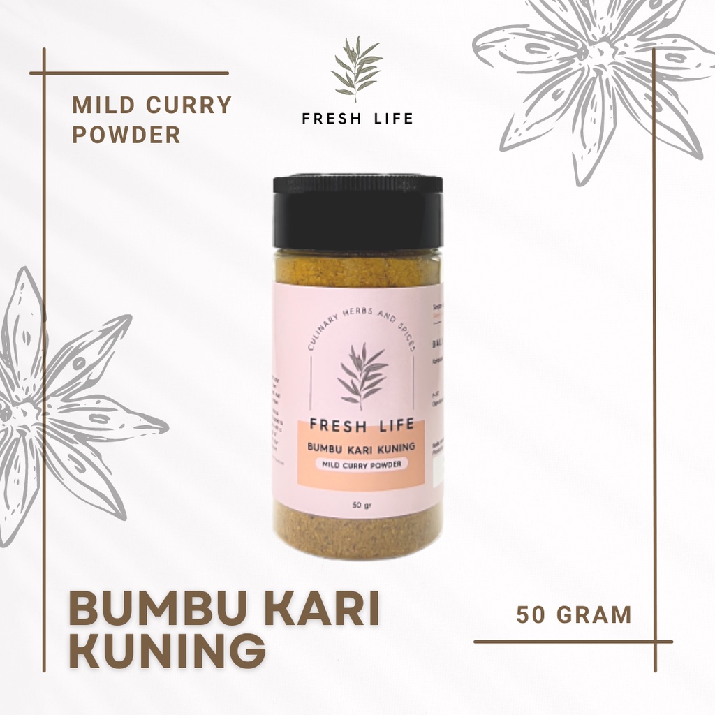

Bumbu Kare Kuning (Mild Curry Powder) Fresh Life 50 gr