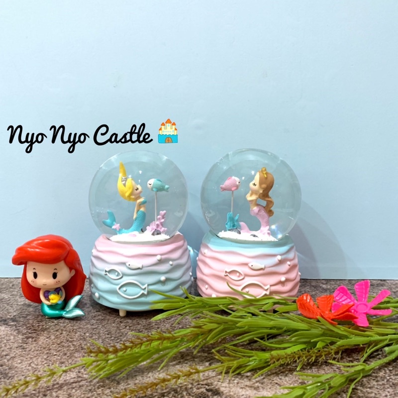 Snowball / Bola Kaca Medium Music Box + Lampu Mermaid Ombre Edition