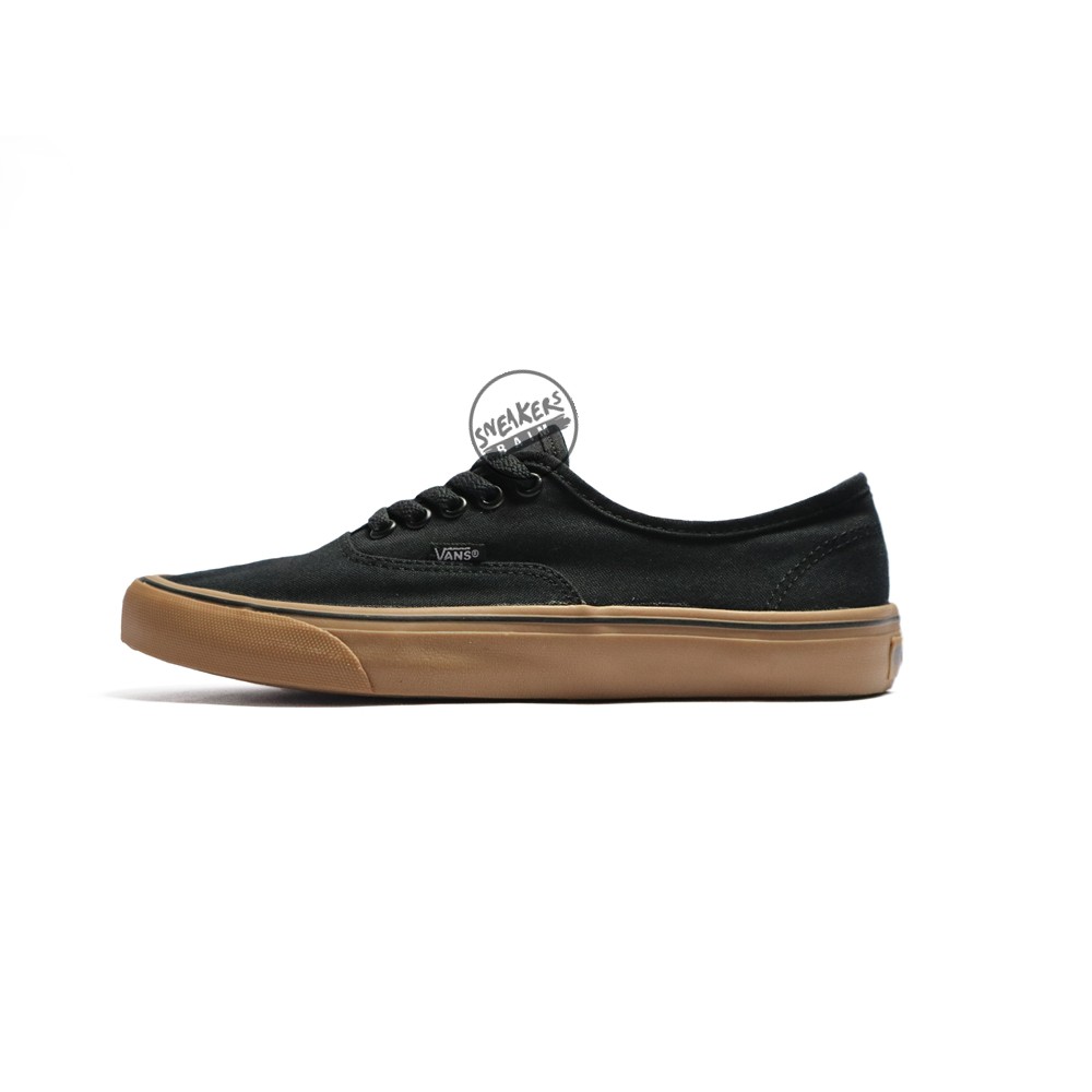  SEPATU  VANS  AUTHENTIC FULL WHITE BLACK GUM PUTIH 