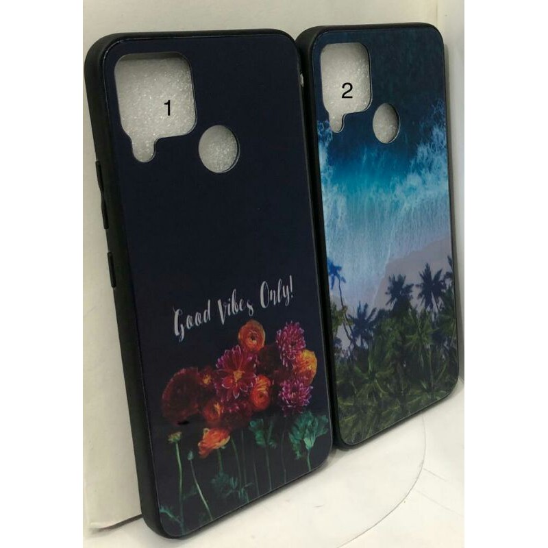 REALME C15 C12 BACK CASE GLASS VIBES CASING SOFTCASE