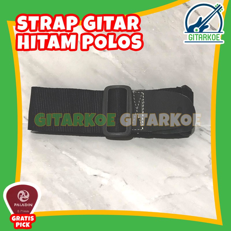 Tali Strap Gitar Hitam Polos Berkualitas