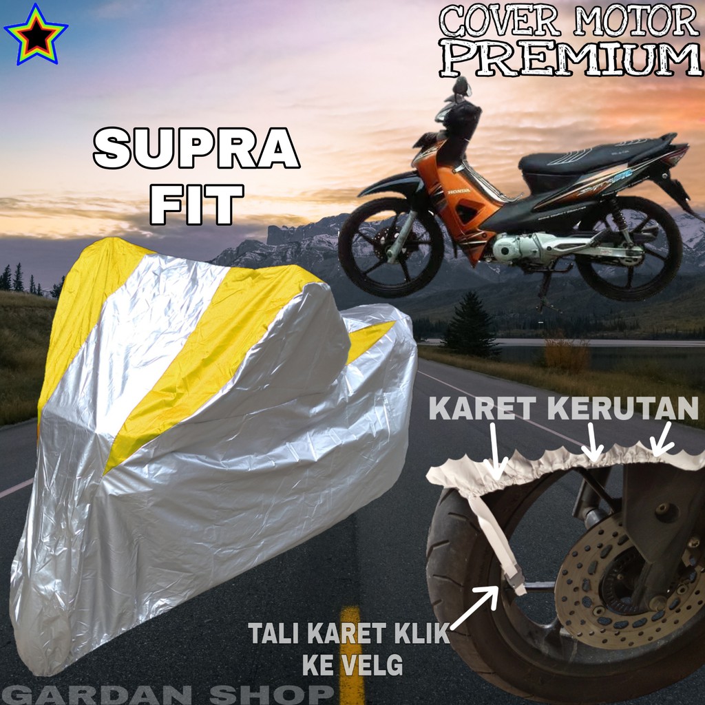 Sarung Motor SUPRA FIT Silver KUNING Body Cover Supra Fit PREMIUM