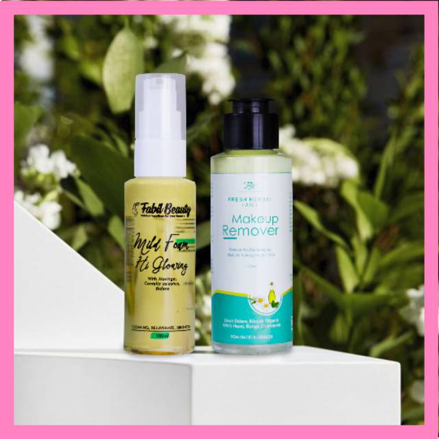 Fabil Skin paket sabun wajah mild foam + makeup remover, pembersih muka, skincare, jerawat, komedo