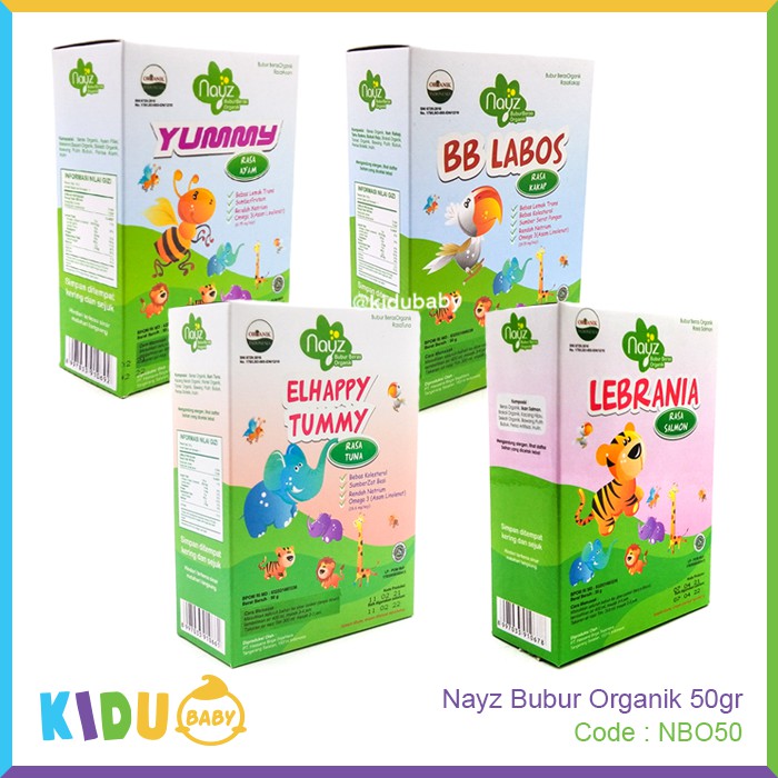 Nayz Bubur Tematik Organik &amp; Nayz Beras Tematik Organik 50gr Makanan Bayi dan Anak Kidu Baby