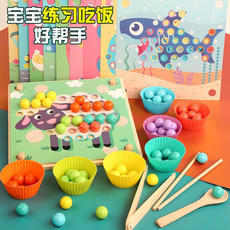 advanced colourfull beads / mainan montessori anak / sorting game