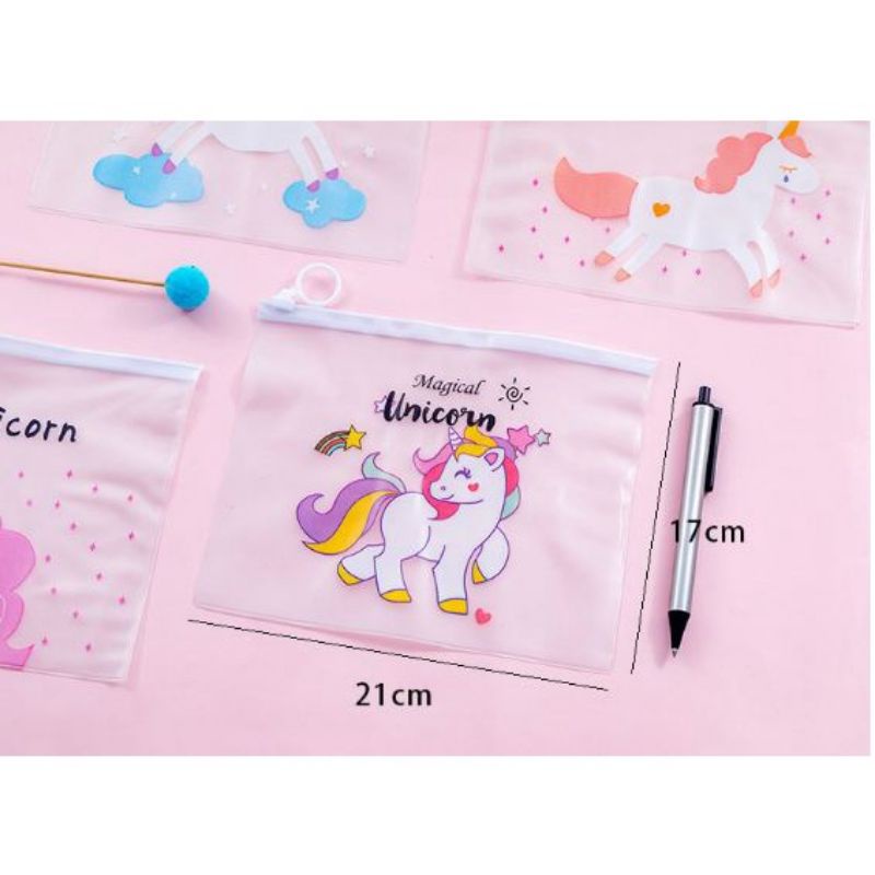 Pouch Zip Lock Kosmetik Transparan Motif Karakter Motif Kaktus Tas Dompet Kosmetik Pouch Make Up