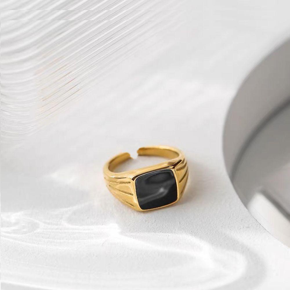 Agustina Wanita Pembukaan Cincin Hadiah Sederhana Menetes Minyak Untuk Perempuan Tembaga Perhiasan Jari Yang Dapat Disesuaikan