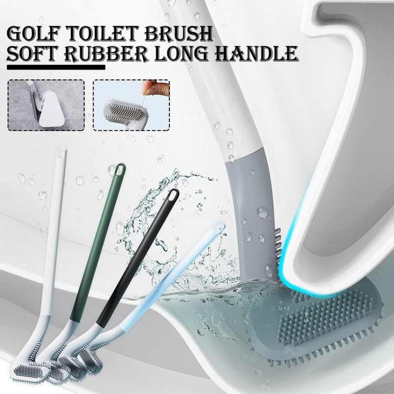 Sikat Pembersih Toilet / Sikat Wc Silikon Wadah Silicon Fleksibel Silicone Toilet Pembersih - model Gagang Golf