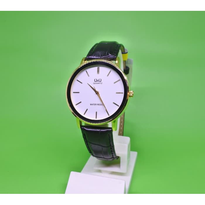 Q&Q QnQ QQ Analog Jam Tangan Pria Strap Kulit Q850J101Y Original